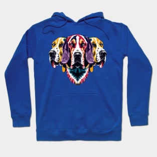 American Foxhound Dog Vintage Illustration Hoodie